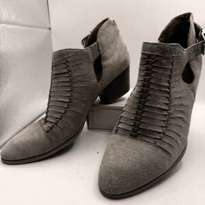 Women's Franco Sarto Gray Suede Ankle Boots & Booties Size 7.5